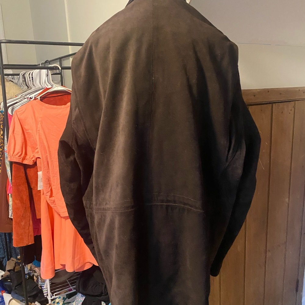 J. Crew Brown Suede Leather Utility Jacket - Picture 3 of 4